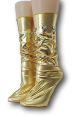 Metallic Gold Reflective Socks with beads