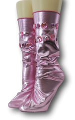 Warrior Pink Pearl Reflective Socks with beads