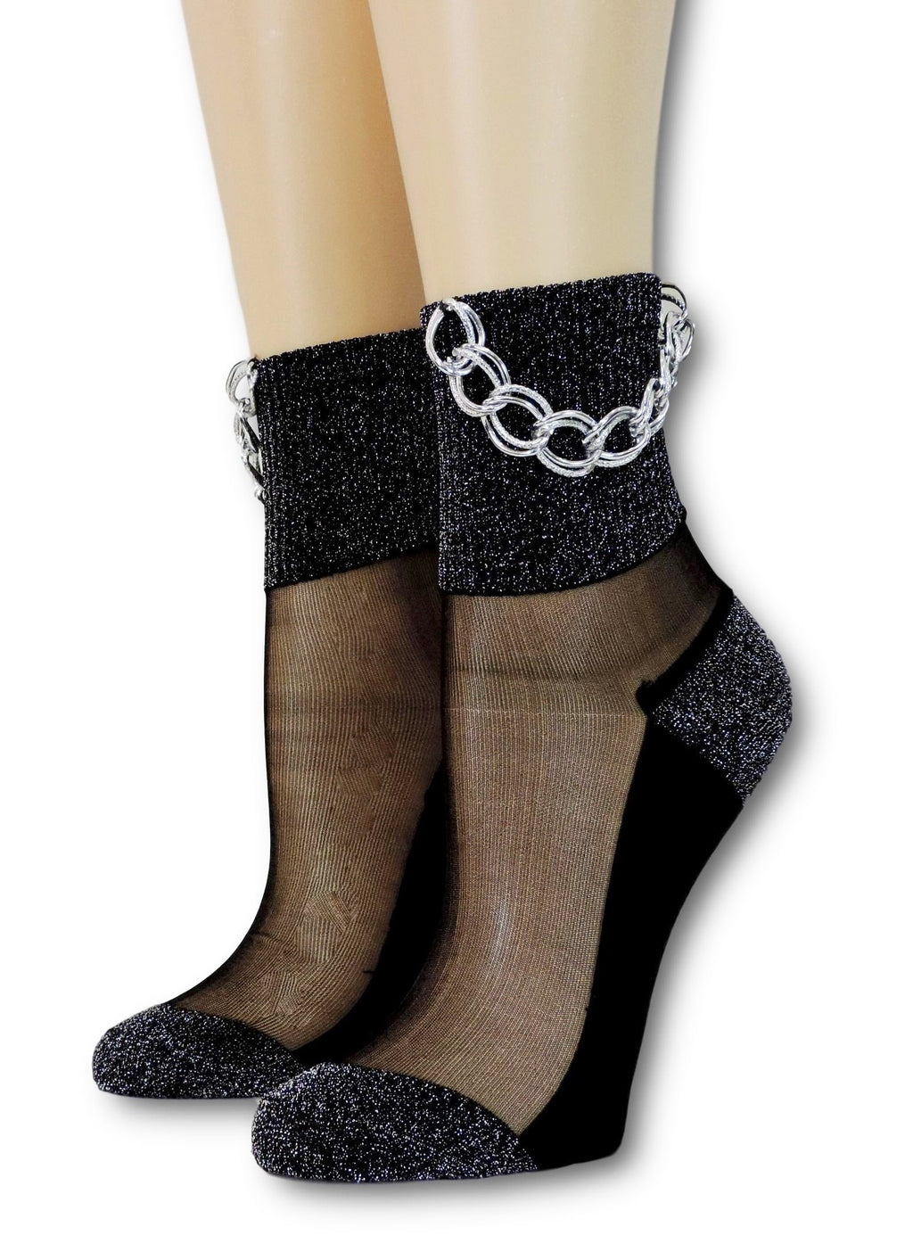 Glitter Hip Hop Socks with Chain - Global Trendz Fashion®