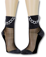 Glitter Hip Hop Socks with Chain - Global Trendz Fashion®