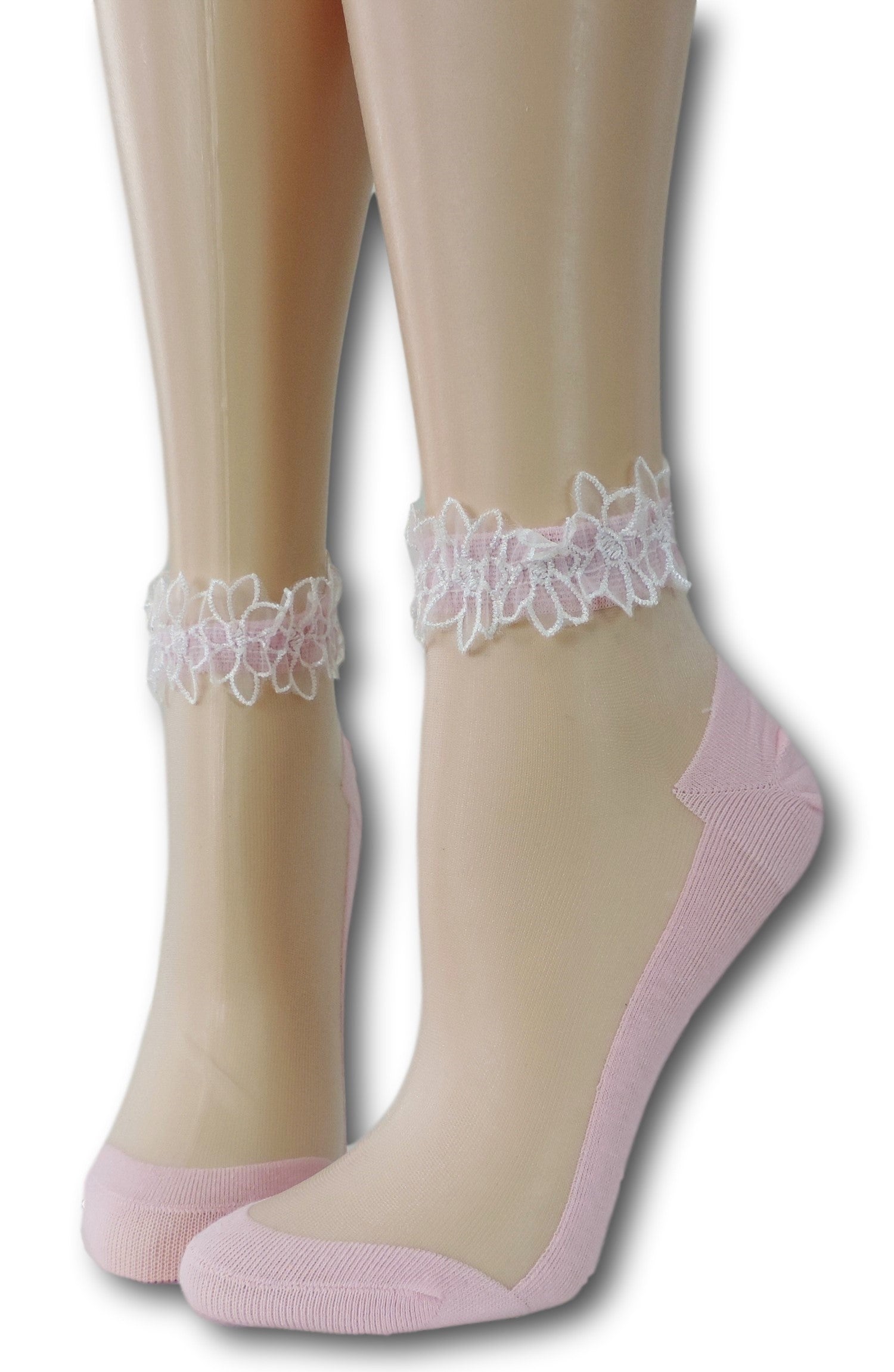 Baby Pink Ankle Sheer Socks