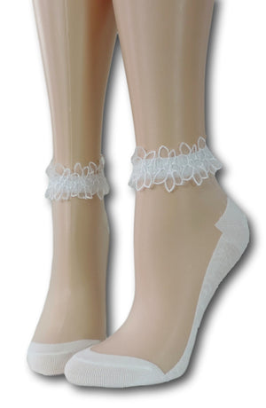 Bright White Ankle Sheer Socks