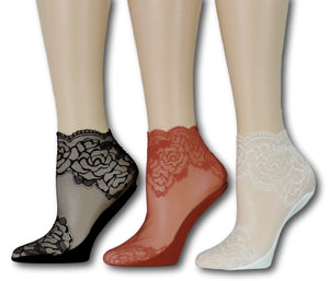Rose Sheer Socks (Pack of 3 Pairs)