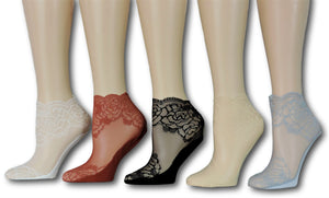 Rose Sheer Socks (Pack of 5 Pairs)