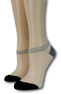 Black-Grey Ankle Sheer Socks