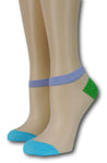 Blue-Green Ankle Sheer Socks