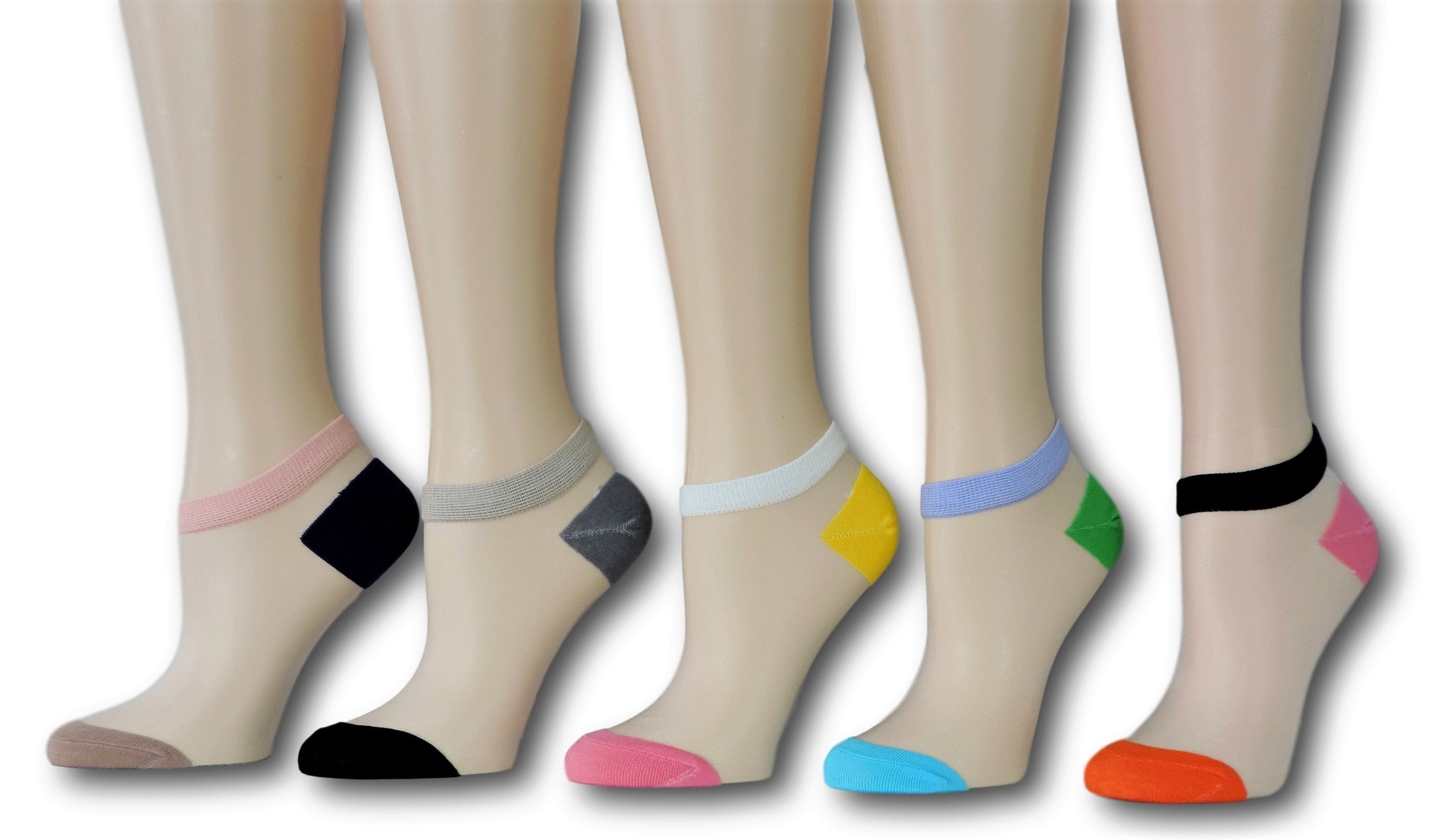Multi Color Sheer Socks (Pack of 5 Pairs)