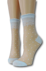Blue Royal Dotted Sheer Socks