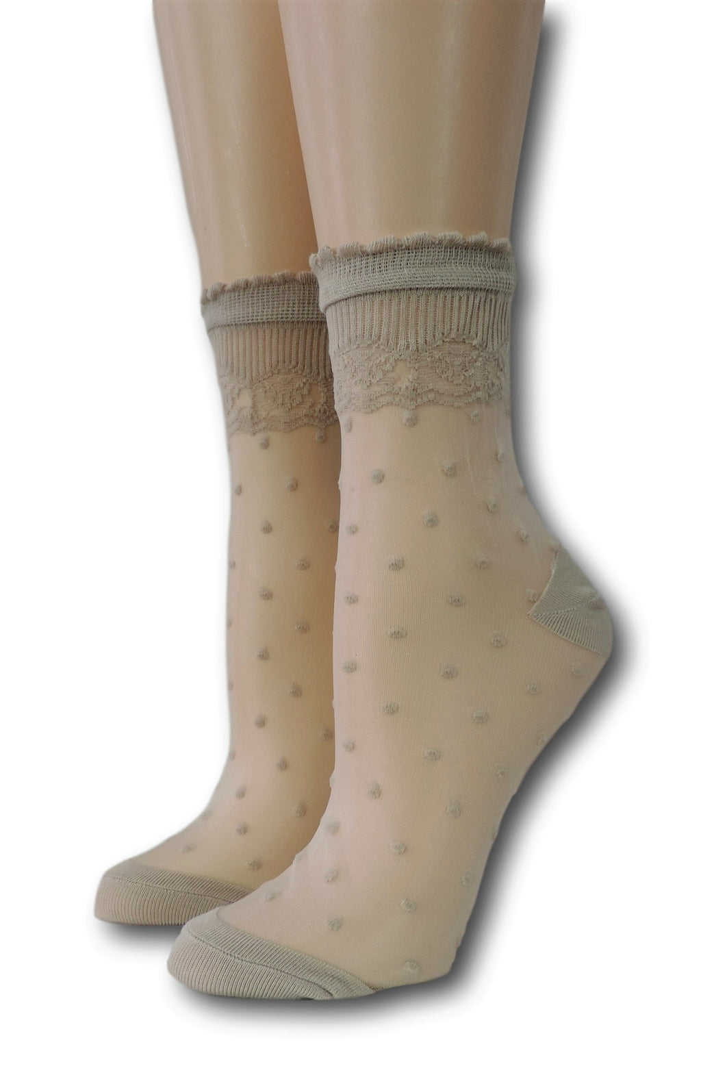 Heavy Cream Royal Dotted Sheer Socks