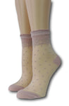 Soft Berry Royal Dotted Sheer Socks