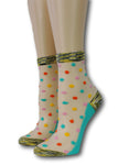 Light Coloured Polka Sheer Socks