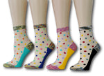 Polka Sheer Socks (Pack of 4 Pairs)
