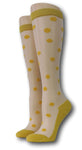 Yellow Polka Knee High Sheer Socks