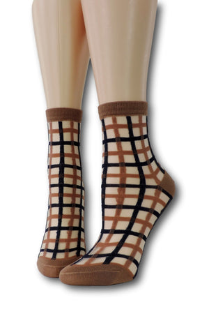Brown Vintage Sheer Socks