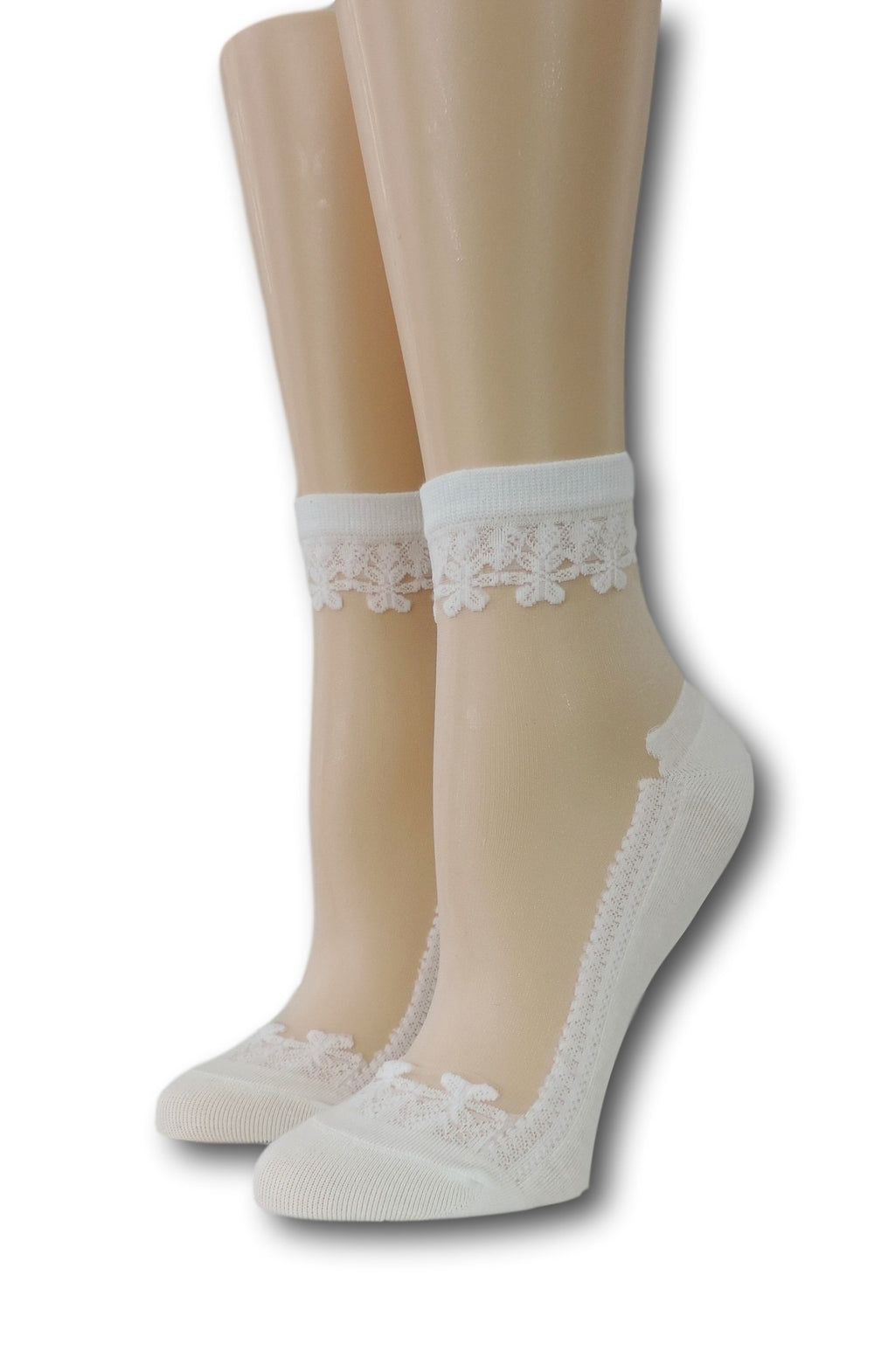White Elegant Sheer Socks