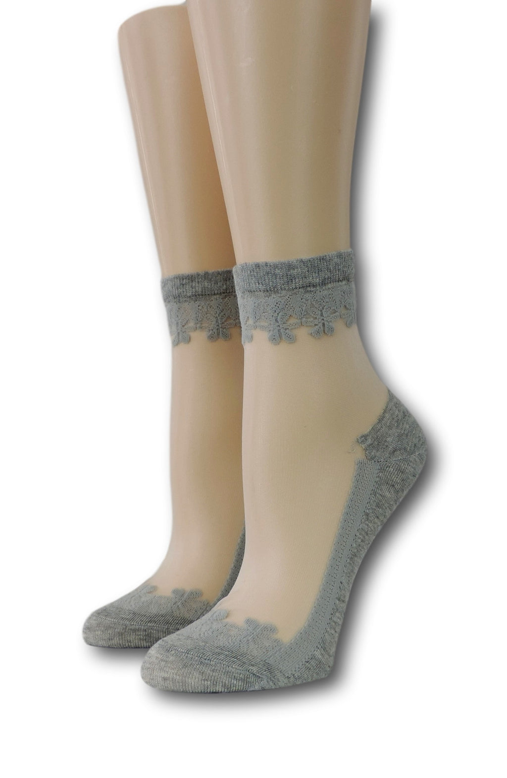 Grey Elegant Sheer Socks