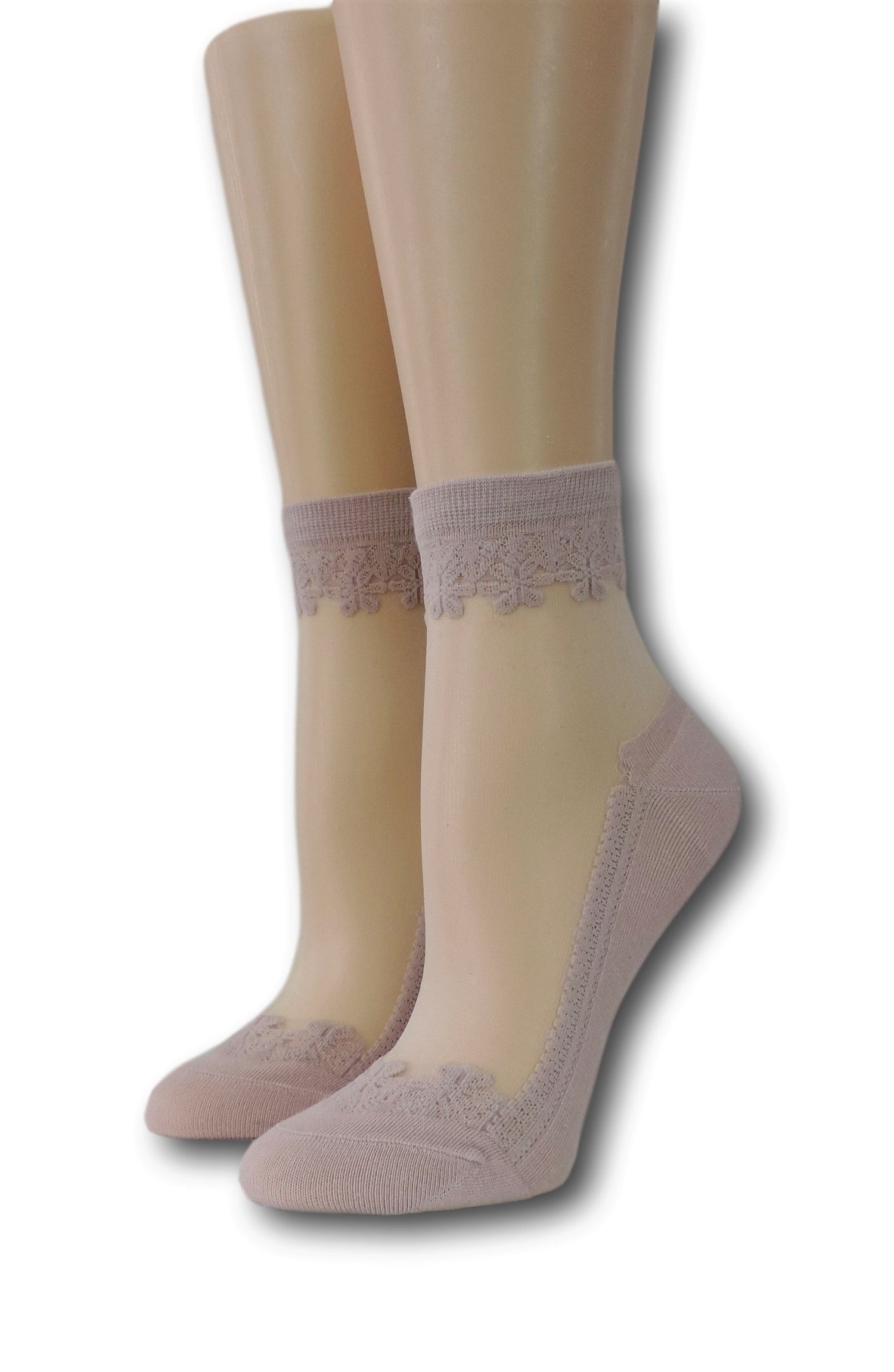 Soft Berry Elegant Sheer Socks