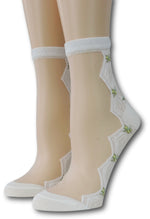 White Zig Zag Sheer Socks