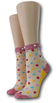 Bright Coloured Polka Sheer Socks with beads