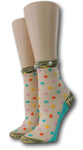 Light Coloured Polka Sheer Socks with beads