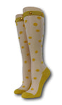 Yellow Polka Knee High Sheer Socks with beads