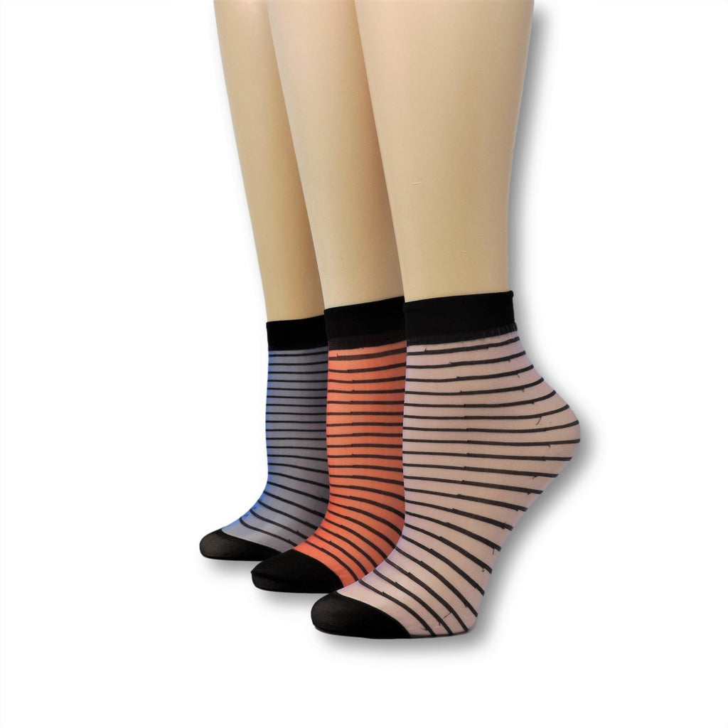 Striped Nylon Socks (Pack of 10 Pairs)