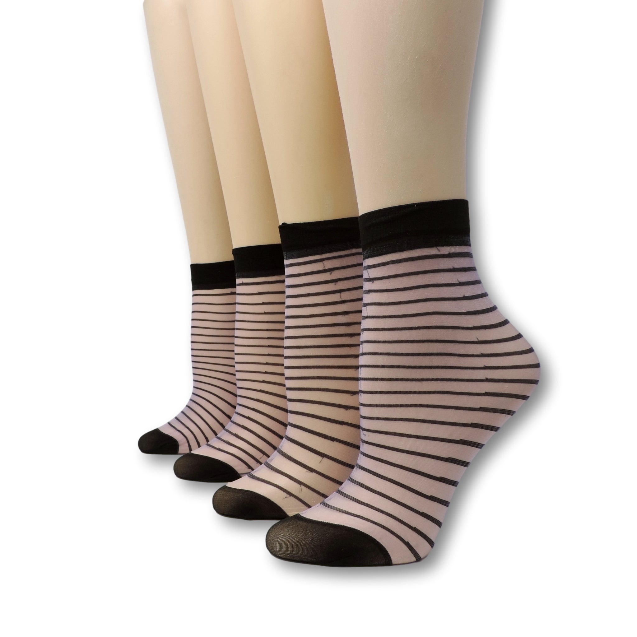 Purple Striped Nylon Socks (Pack of 10 Pairs)