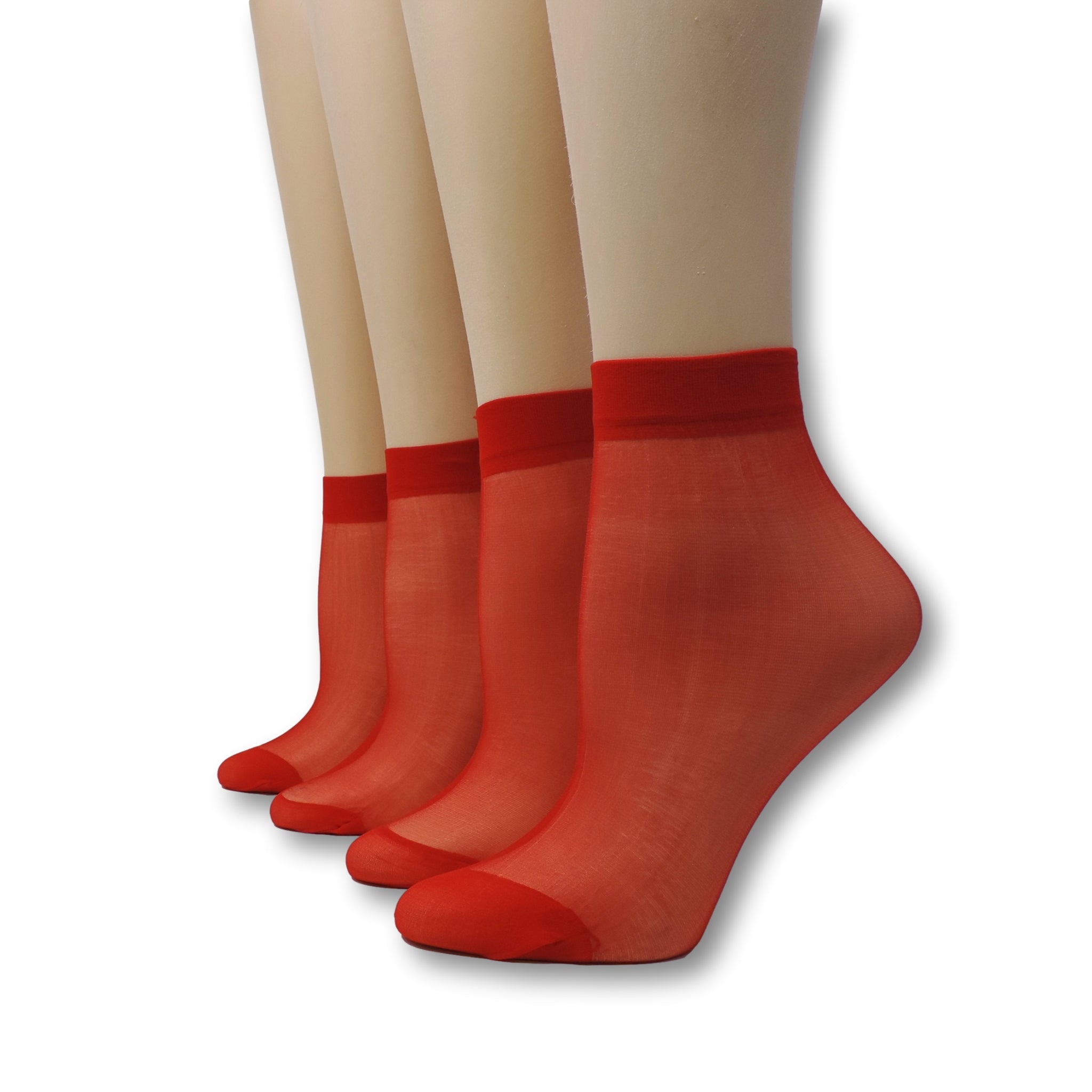 Bright Red Nylon Socks (Pack of 10 Pairs)