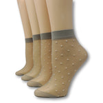 Ash Polka Dot Nylon Socks (Pack of 10 Pairs)