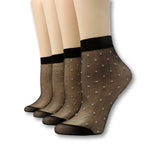 Black Polka Dot Nylon Socks (Pack of 10 Pairs)