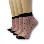 Lavender Polka Dot Nylon Socks (Pack of 10 Pairs)