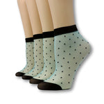 Sky-Blue Polka Dot Nylon Socks (Pack of 10 Pairs)