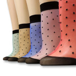 Multi Polka Dot Nylon Socks (Pack of 10 Pairs)