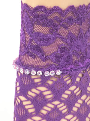 Dark Purple Diamond Shaped Sheer Socks - Global Trendz Fashion®