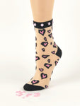 Stunning Black/Pink Flower Sheer Socks - Global Trendz Fashion®