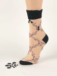 Mini Purple Flower Sheer Socks - Global Trendz Fashion®