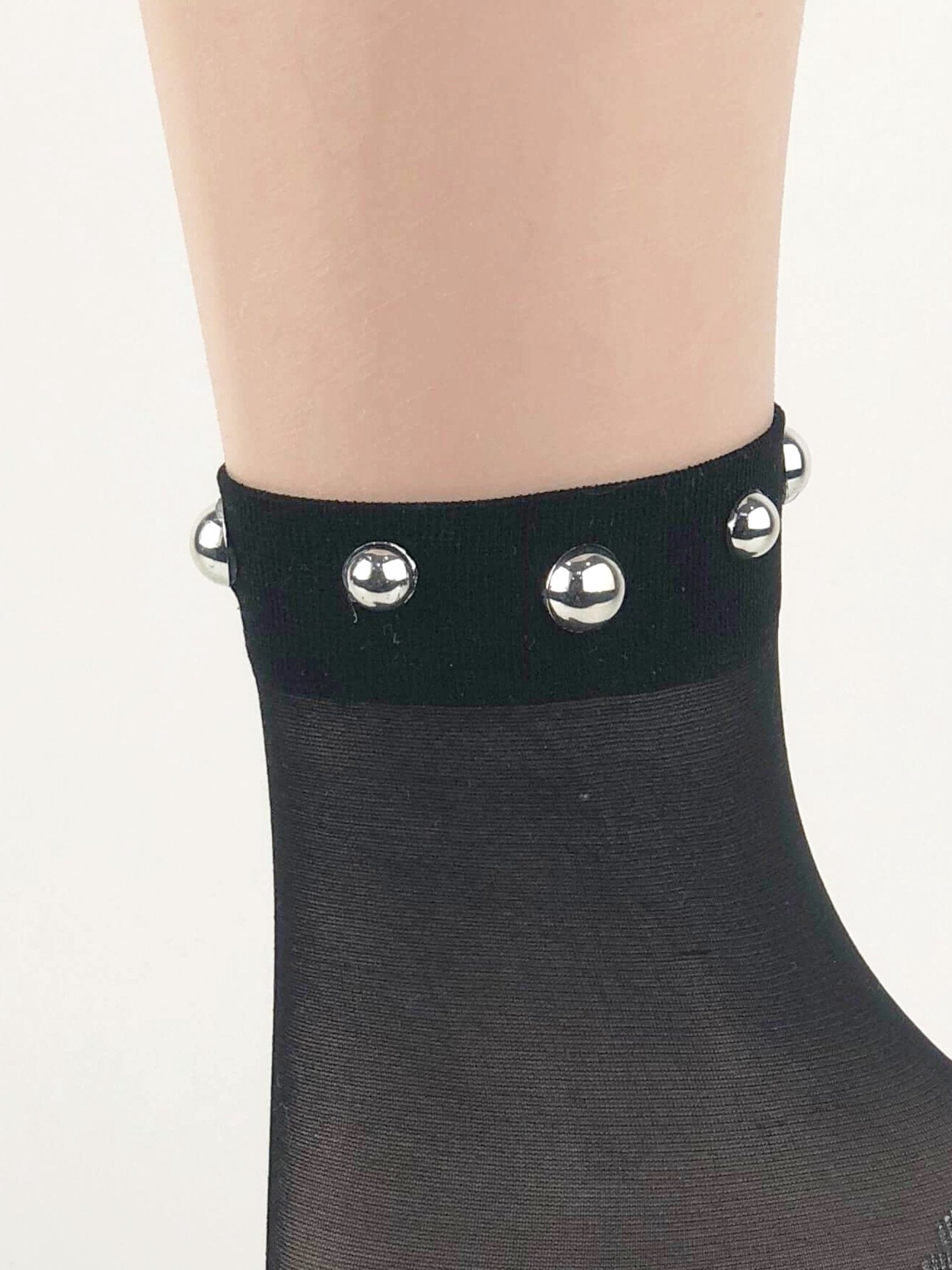 Black/Grey Pearls Sheer Socks - Global Trendz Fashion®
