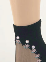 Stunning Mini Pink Flowers Sheer Socks - Global Trendz Fashion®