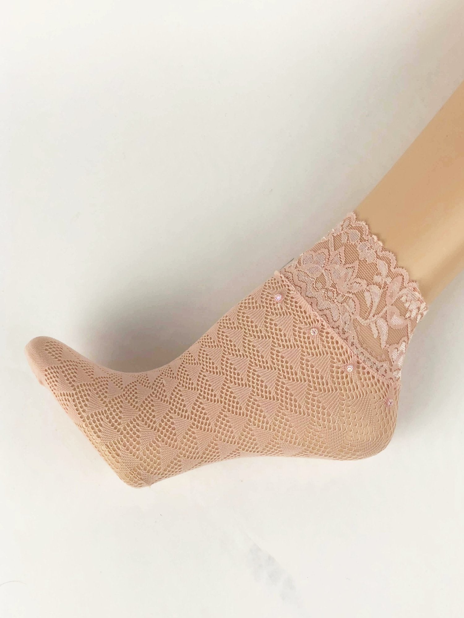 Gorgeous Baby Pink Patterned Sheer Socks - Global Trendz Fashion®