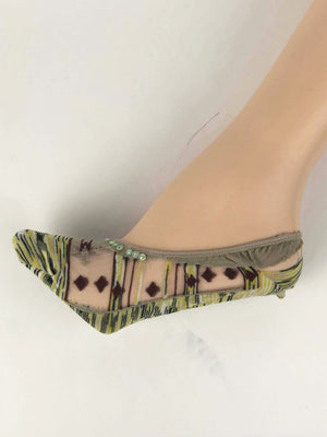 Green/Brown Patterned Ankle Sheer Socks - Global Trendz Fashion®
