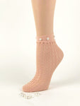 Pink Pearls Designed Sheer Socks - Global Trendz Fashion®