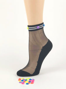 Simple Black Stripped Sheer Socks - Global Trendz Fashion®