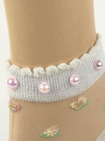 Elegant White Pearls Sheer Socks - Global Trendz Fashion®