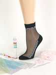 Blue/Pink Flower Sheer Socks - Global Trendz Fashion®