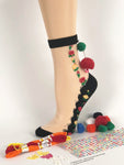 Dazzling One-Stripped Flowers Sheer Socks - Global Trendz Fashion®