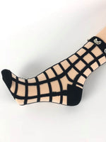 Black Square Patterned Sheer Socks - Global Trendz Fashion®