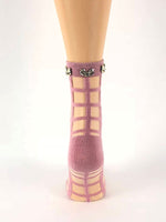 Pink Square Paterned Sheer Socks - Global Trendz Fashion®