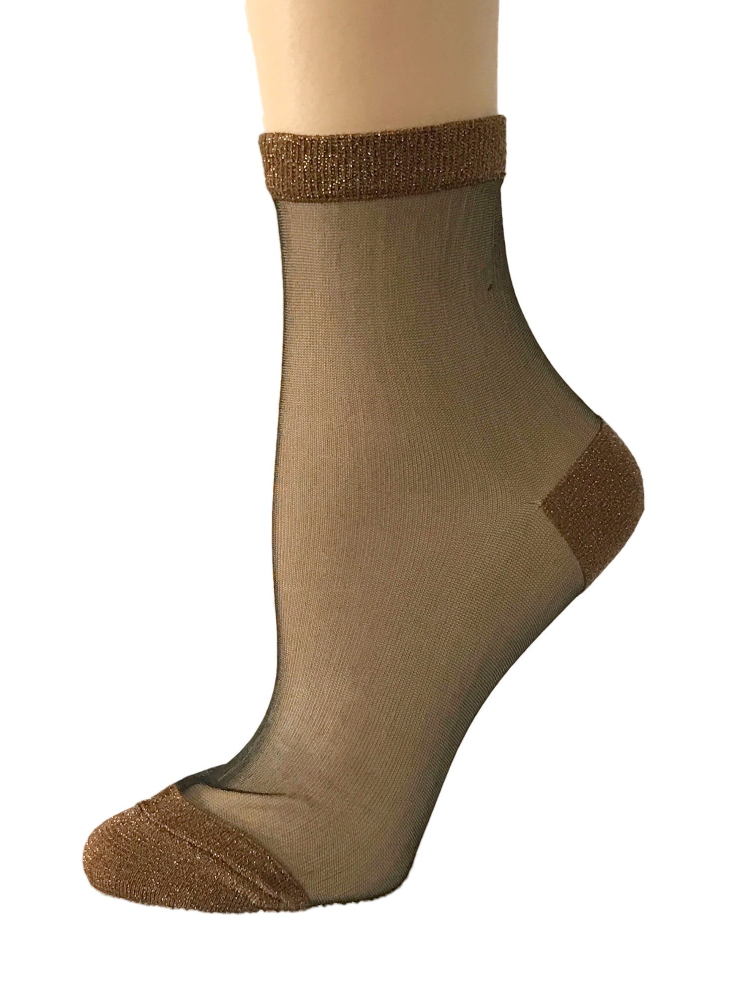 Charming Light Brown Glitter Socks - Global Trendz Fashion®