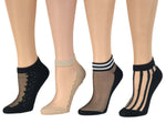 Various Designed Sheer Socks (Pack of 4 Pairs) - Global Trendz Fashion®