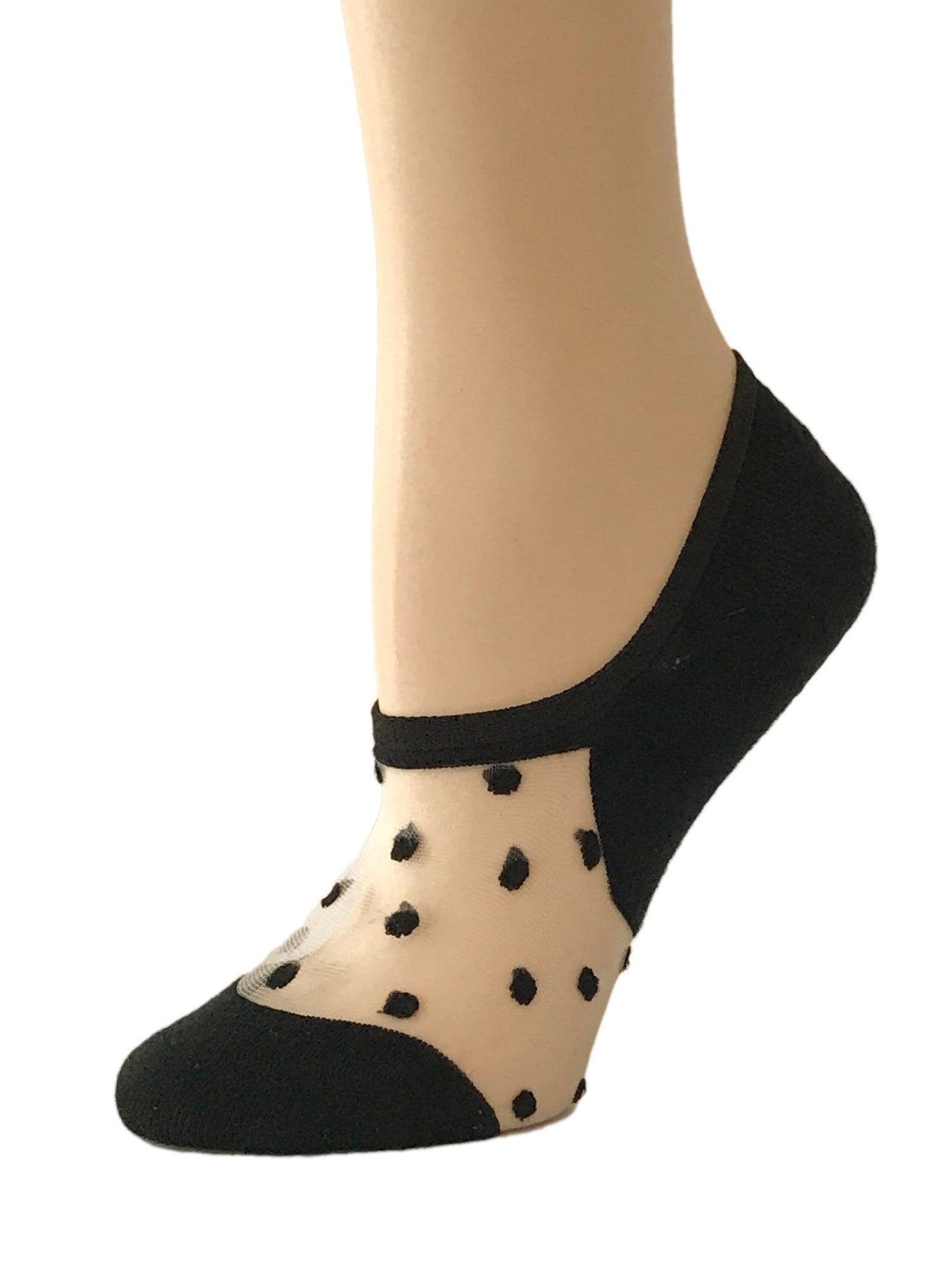 Elegant Black Dotted Ankle Sheer Socks - Global Trendz Fashion®